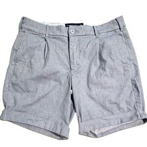 Abercrombie & Fitch women’s stretch trouser shorts‎ cuffed chambray cotton y2k